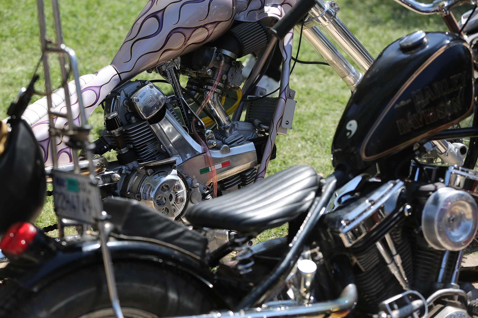 It’s not all Harley-Davidson! This wild Ducati chopper was a personal favorite.