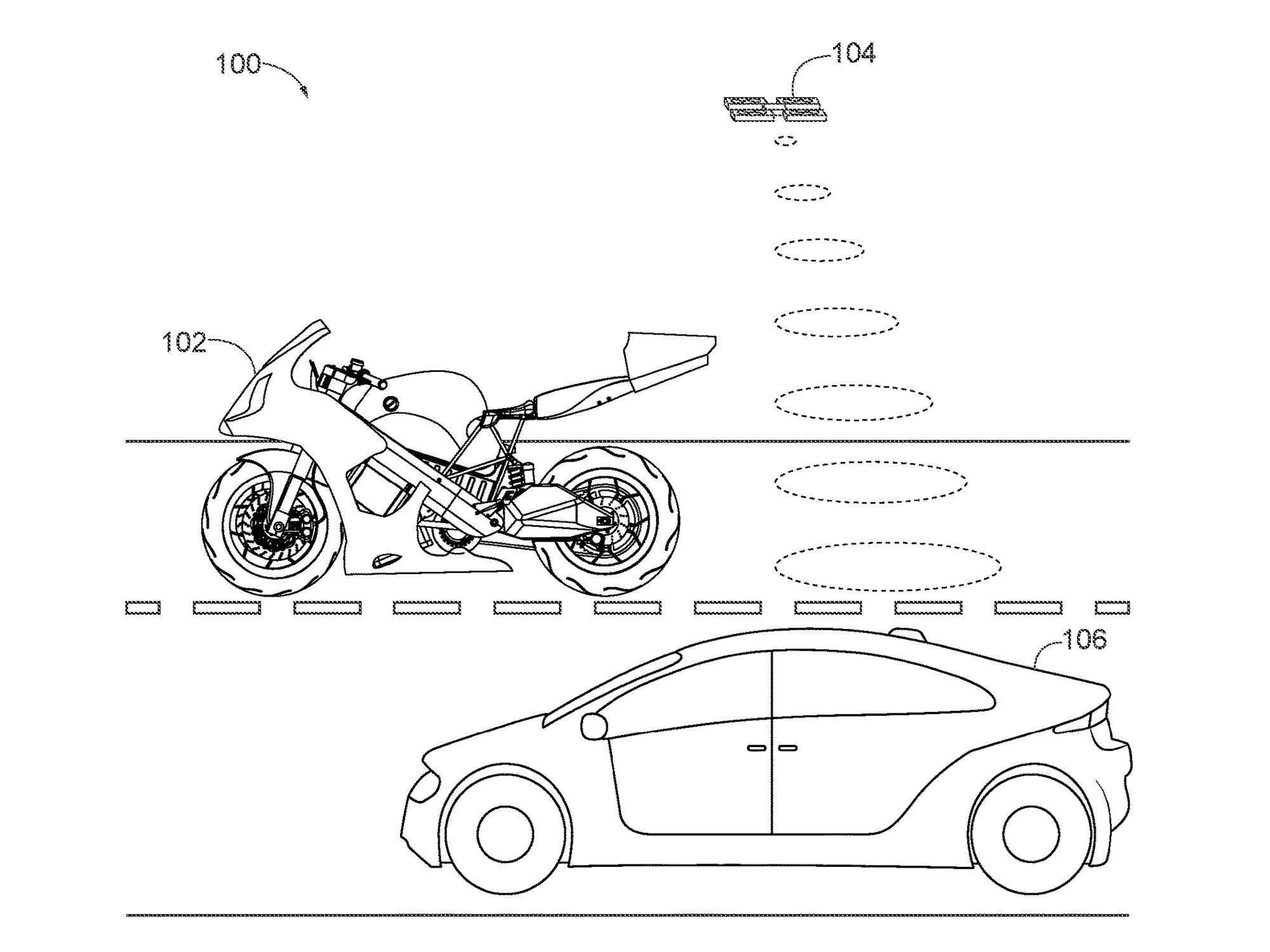 One of its uses could be as a traffic-monitoring, eye-in-the-sky system that could feed info on conditions back to the rider.
