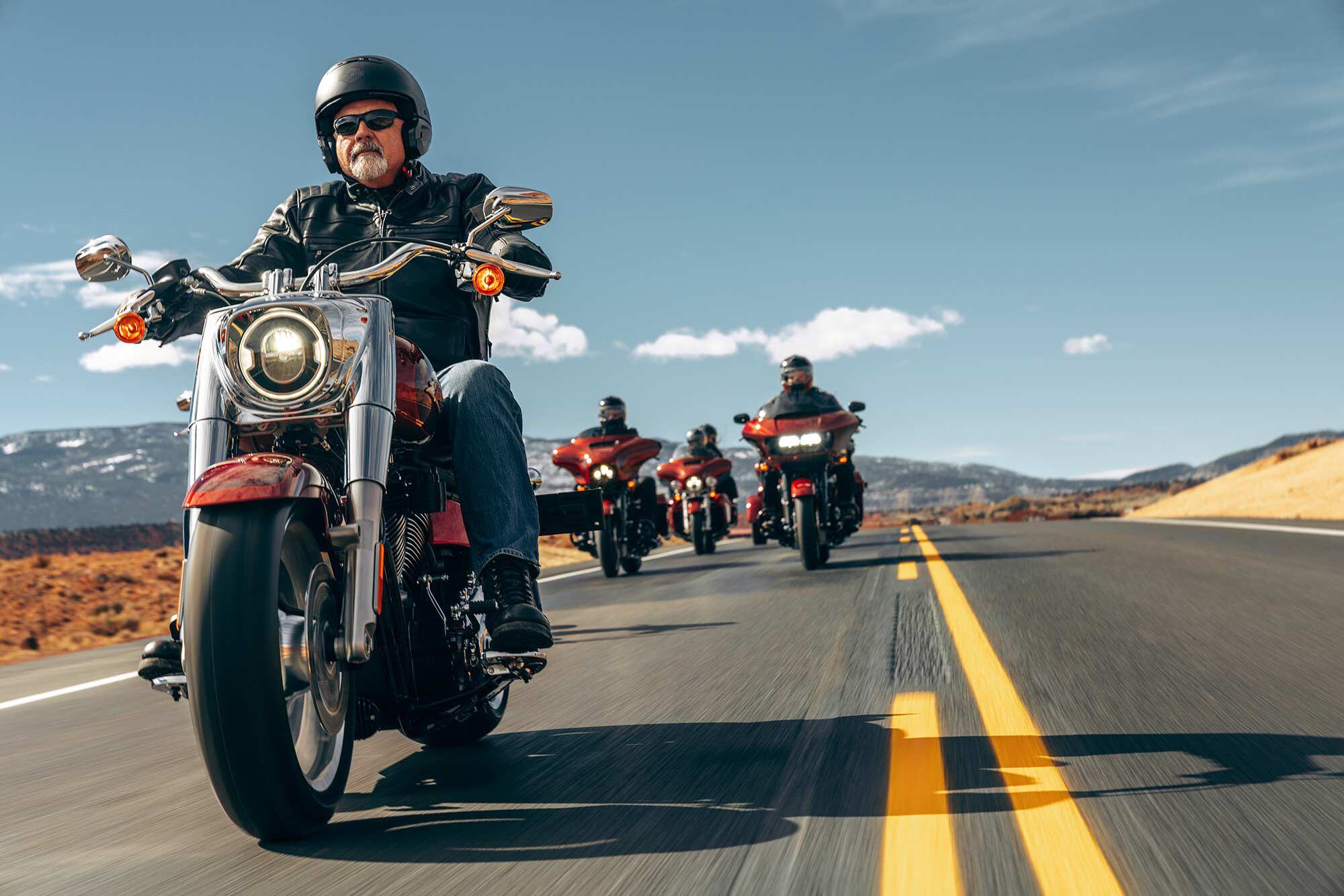 The seven 2023 Harley-Davidson 120th Anniversary models.