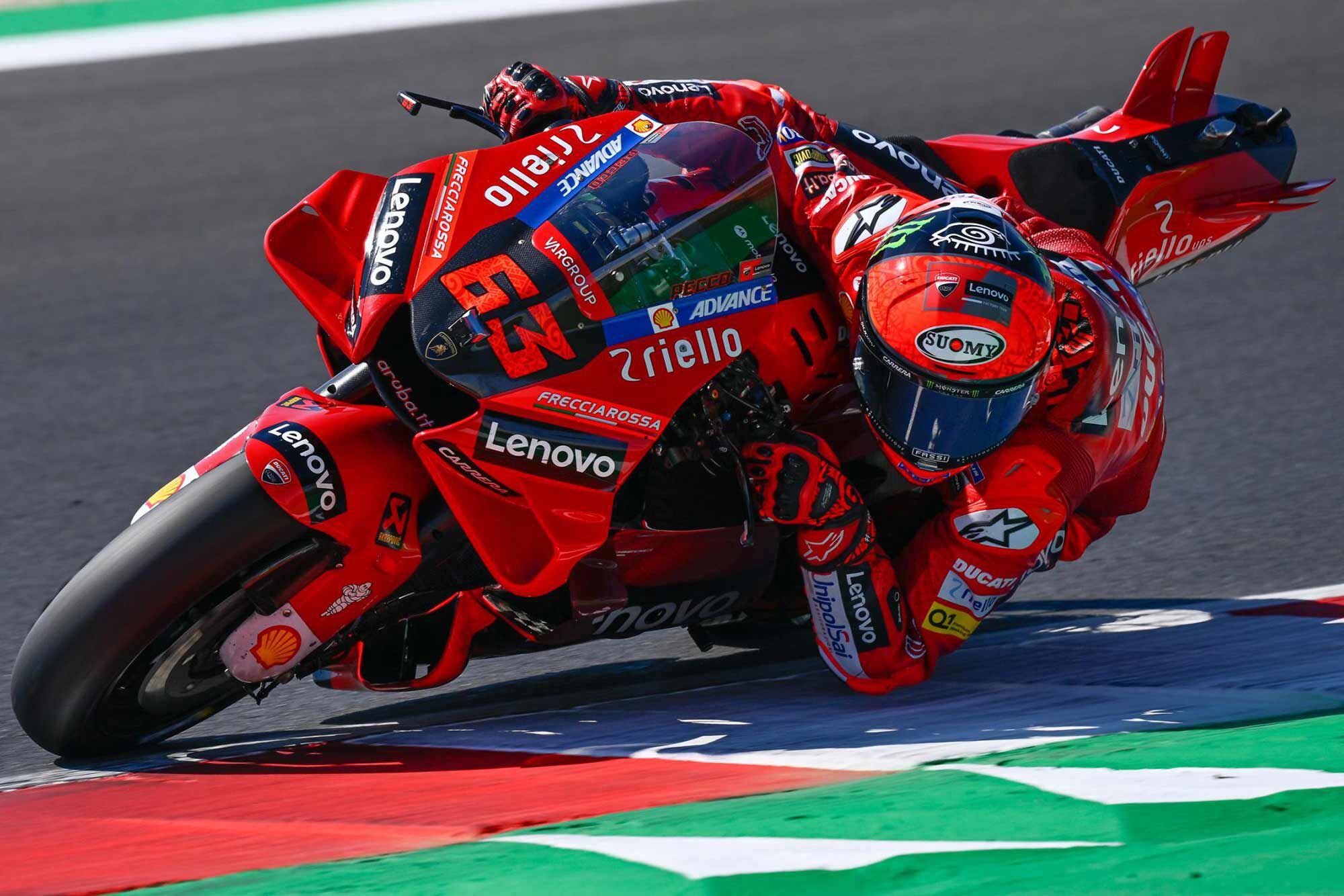 Behold Ducati’s new “stegosaurus” tailsection. Is it an aerodynamic evolution (devolution?) or a clever Italian smoke screen from Luigi Dall’Igna’s carbon fiber box of tricks?