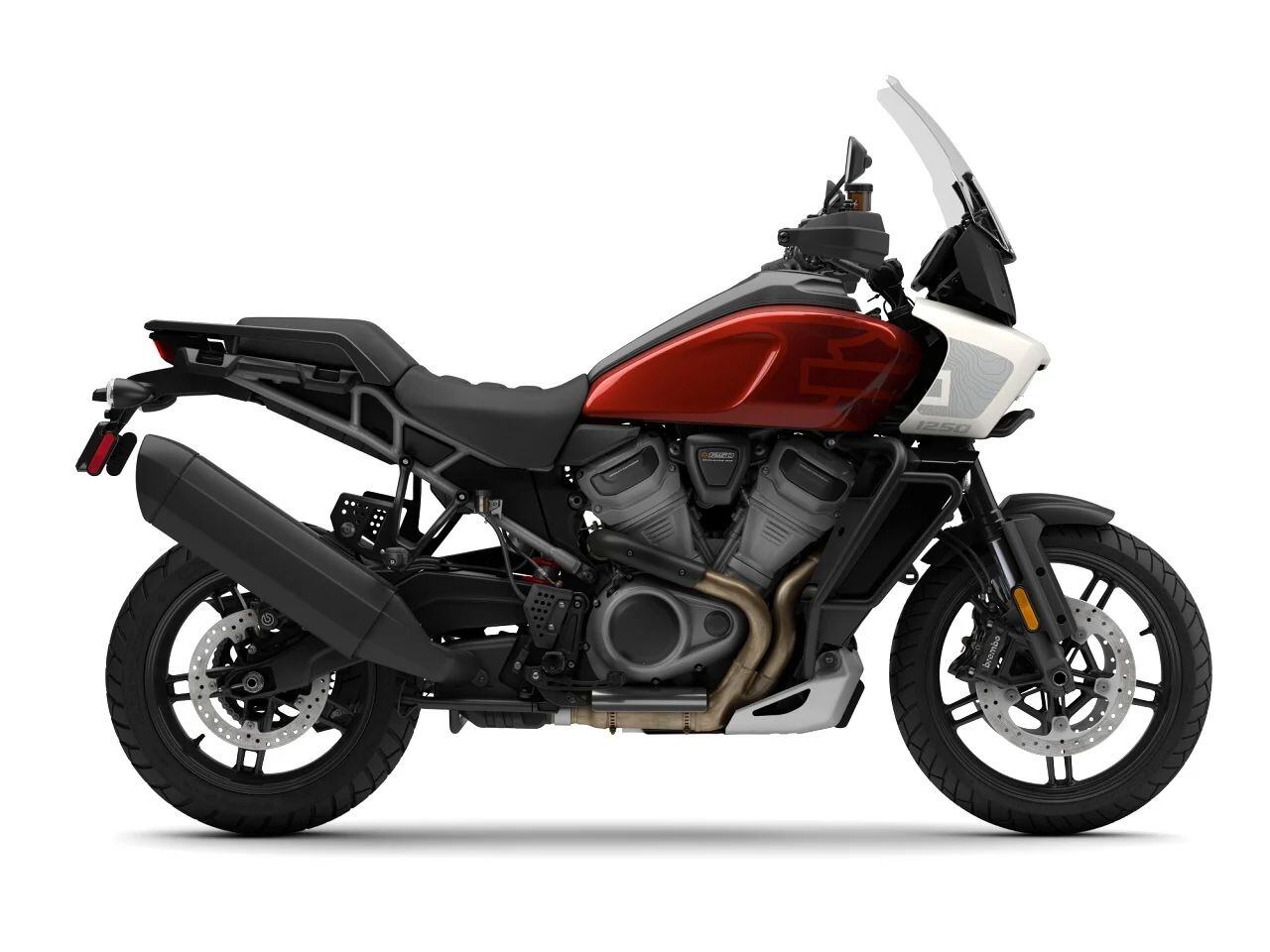 H-D’s Adventure Touring series contains just one model this year: the Pan American 1250 Special. There are no changes; the new Red Rock color shown adds $650 to the $19,999 base price.