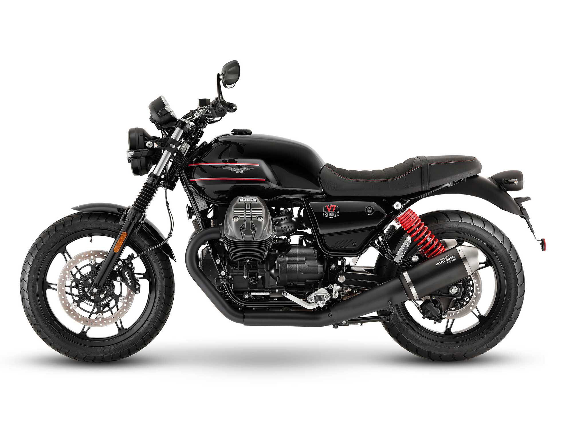 Guzzi’s new V100 may feature liquid-cooling, but the company’s air-cooled twin lives on. The new V7 Stone Special Edition is the latest iteration.