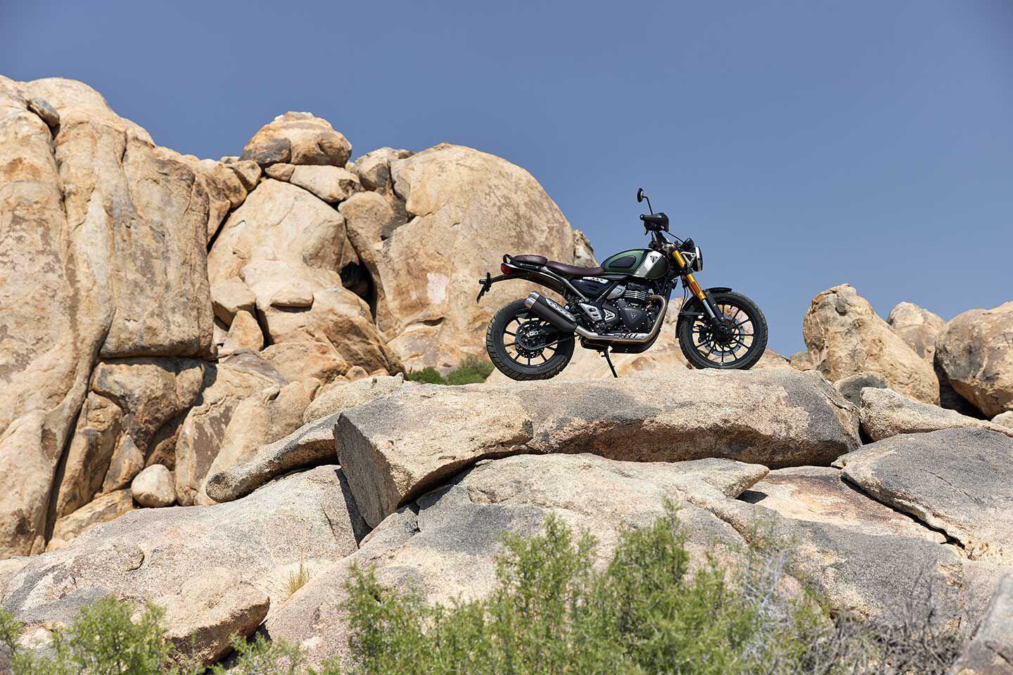 ABS is switchable on the Scrambler 400 X—a must for any real dirt duty.