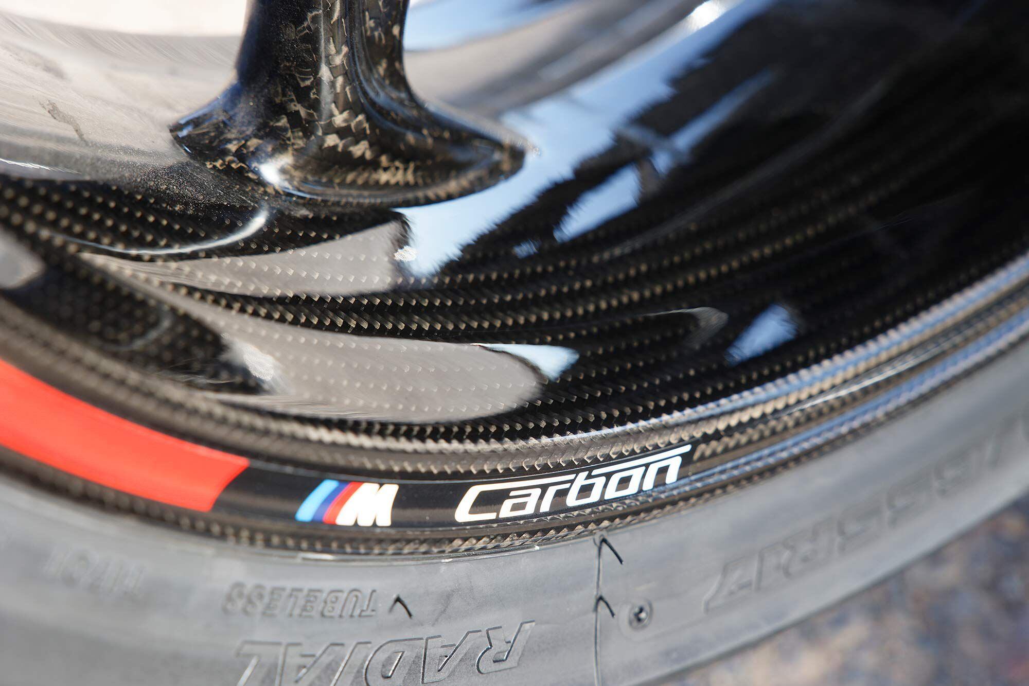 Buyers upgrading to the M Package can choose from these beautiful carbon fiber wheels or forged aluminum.