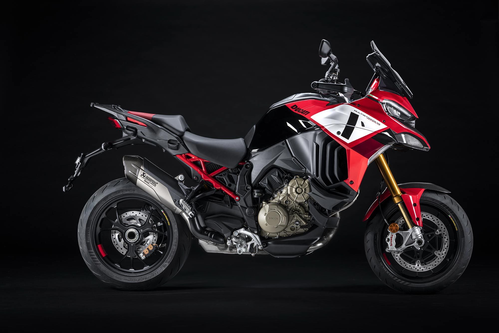The new Multistrada V4 Pikes Peak takes a Ducati favorite and refocuses it for the pavement with 17-inch wheels and a single-sided swingarm.