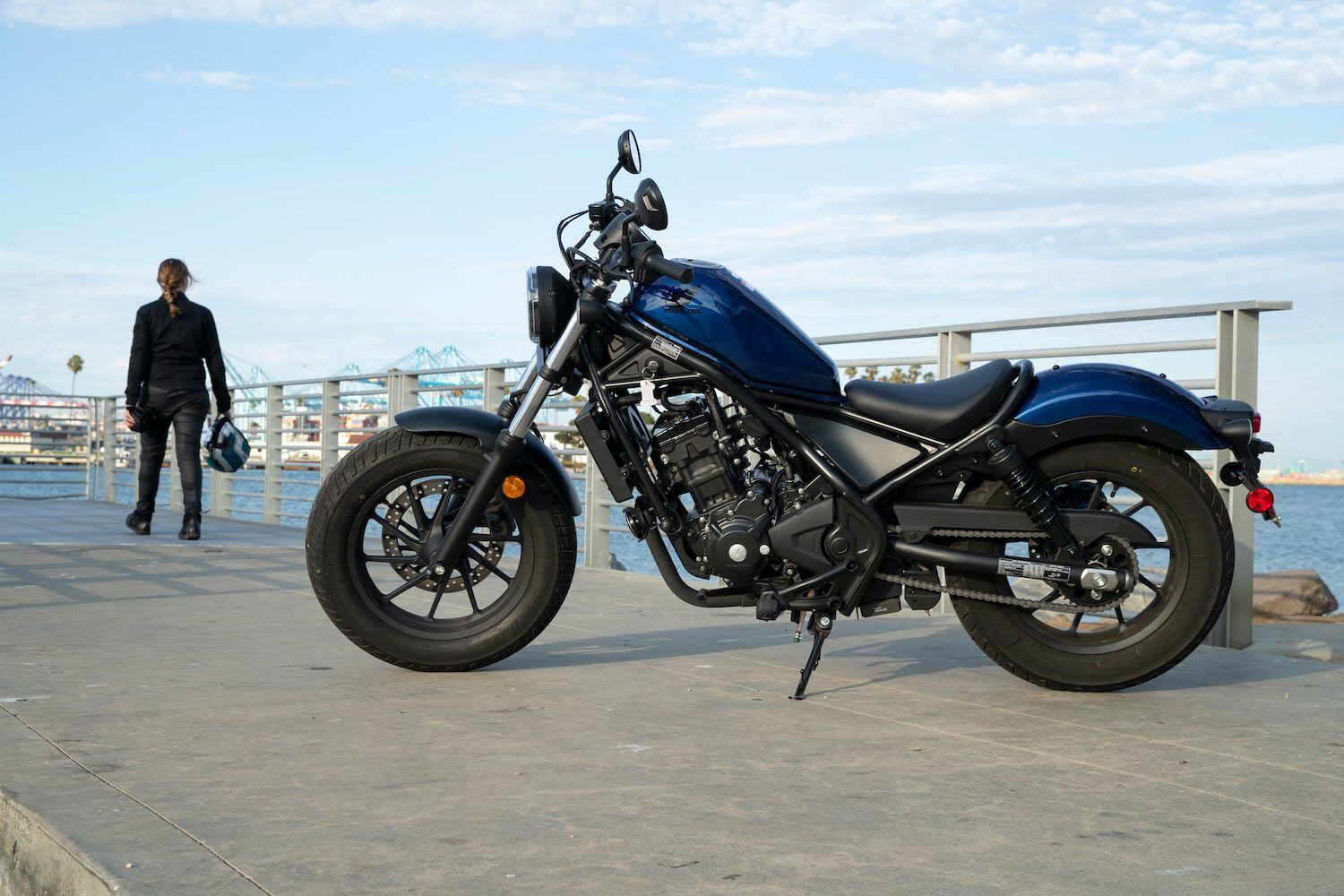 The Pearl Blue paint is one of two colorway options for the small-displacement Rebel.