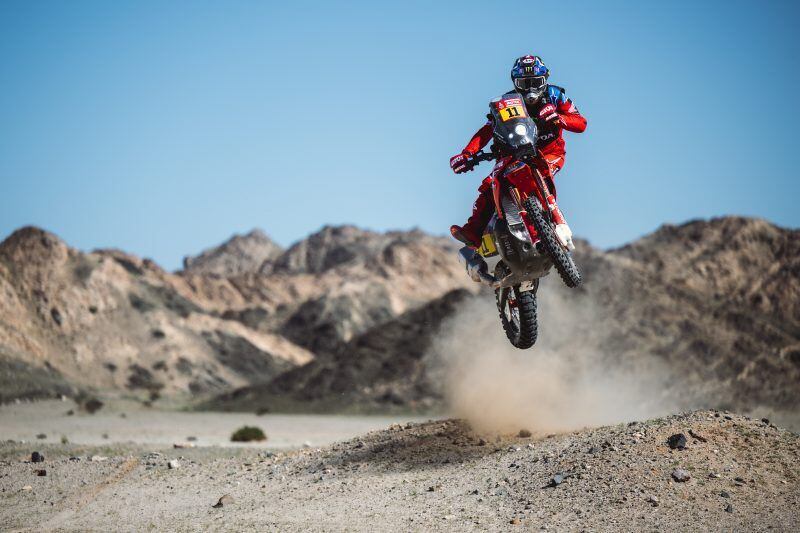 Dakar Rally champion Ricky Brabec clearly does not need help flying through the air.