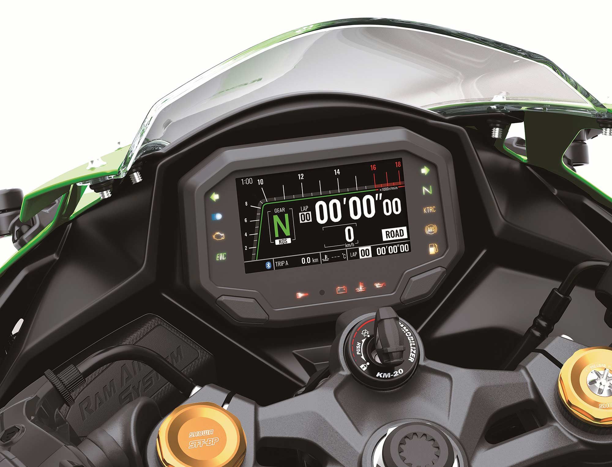 Circuit mode provides only the info needed for track riding.