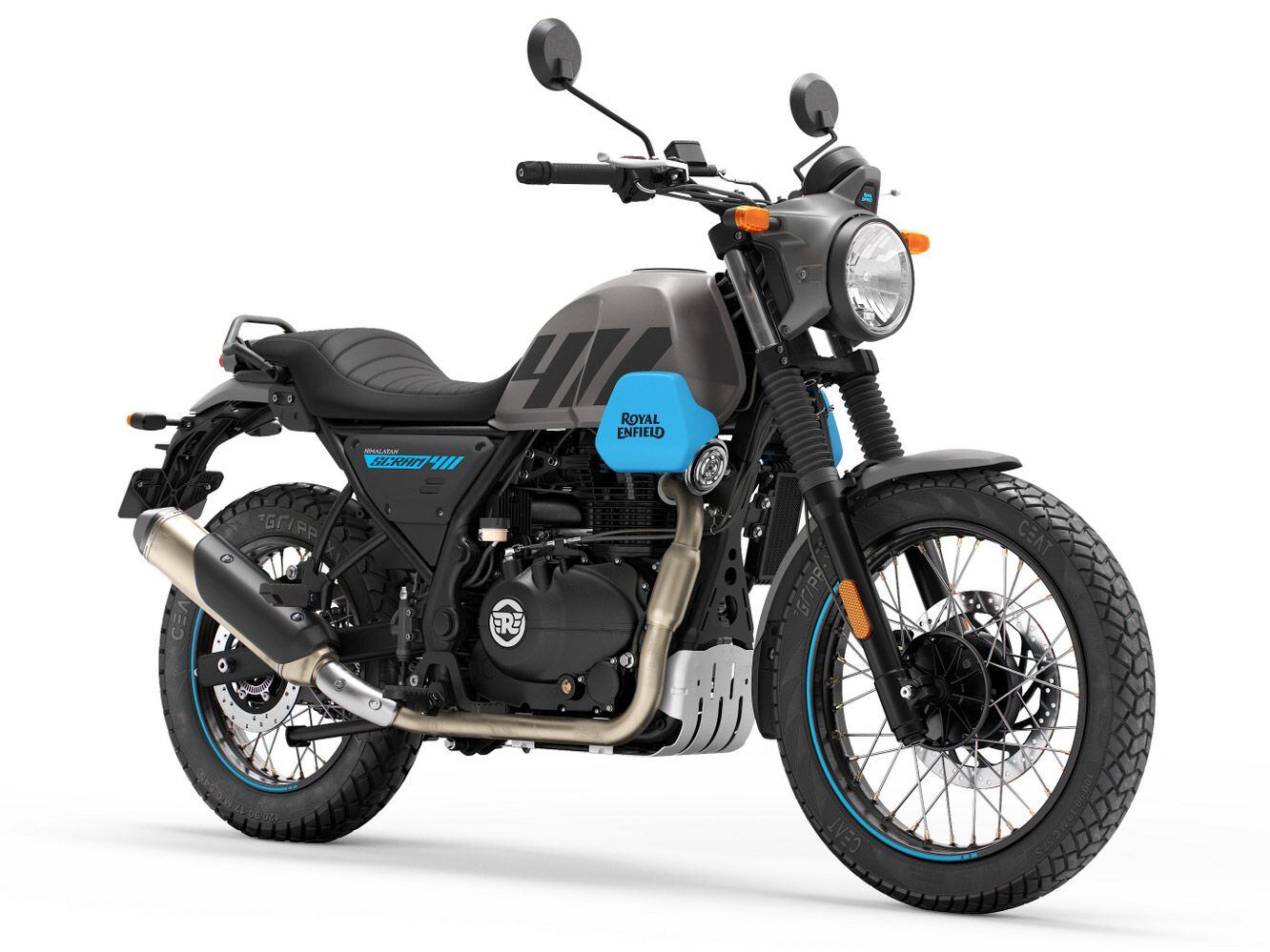 The suspension arrangement carries over from the Himalayan as well, though the front wheel changes to a 19-incher.