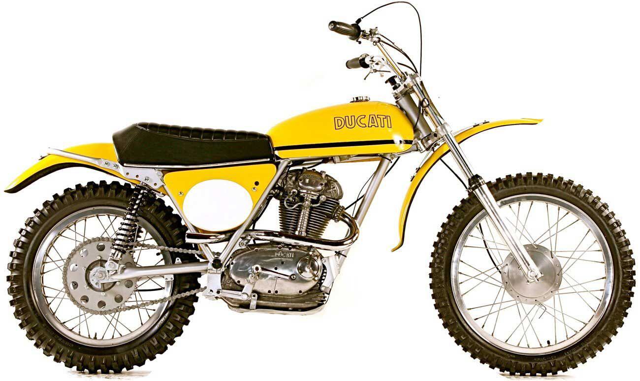 The first Ducati 450 off-road bikes were built for Italy’s ISDT team. Ducati built fewer than 500 of them.