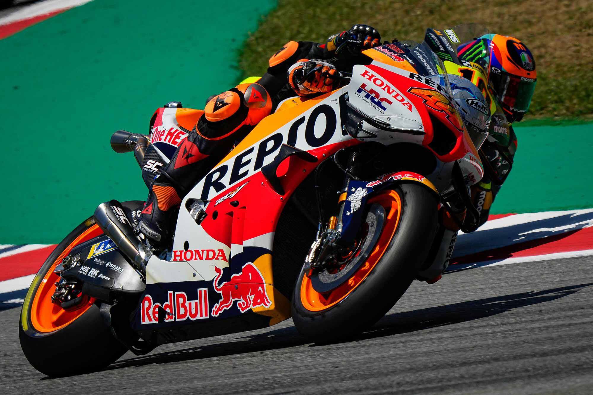 Pol Espargaró says there are issues with rear grip on the Honda.