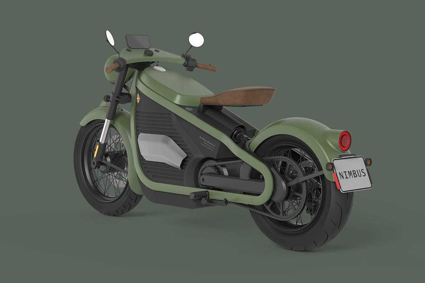 The new Nimbus features a hidden rear shock and swingarm.