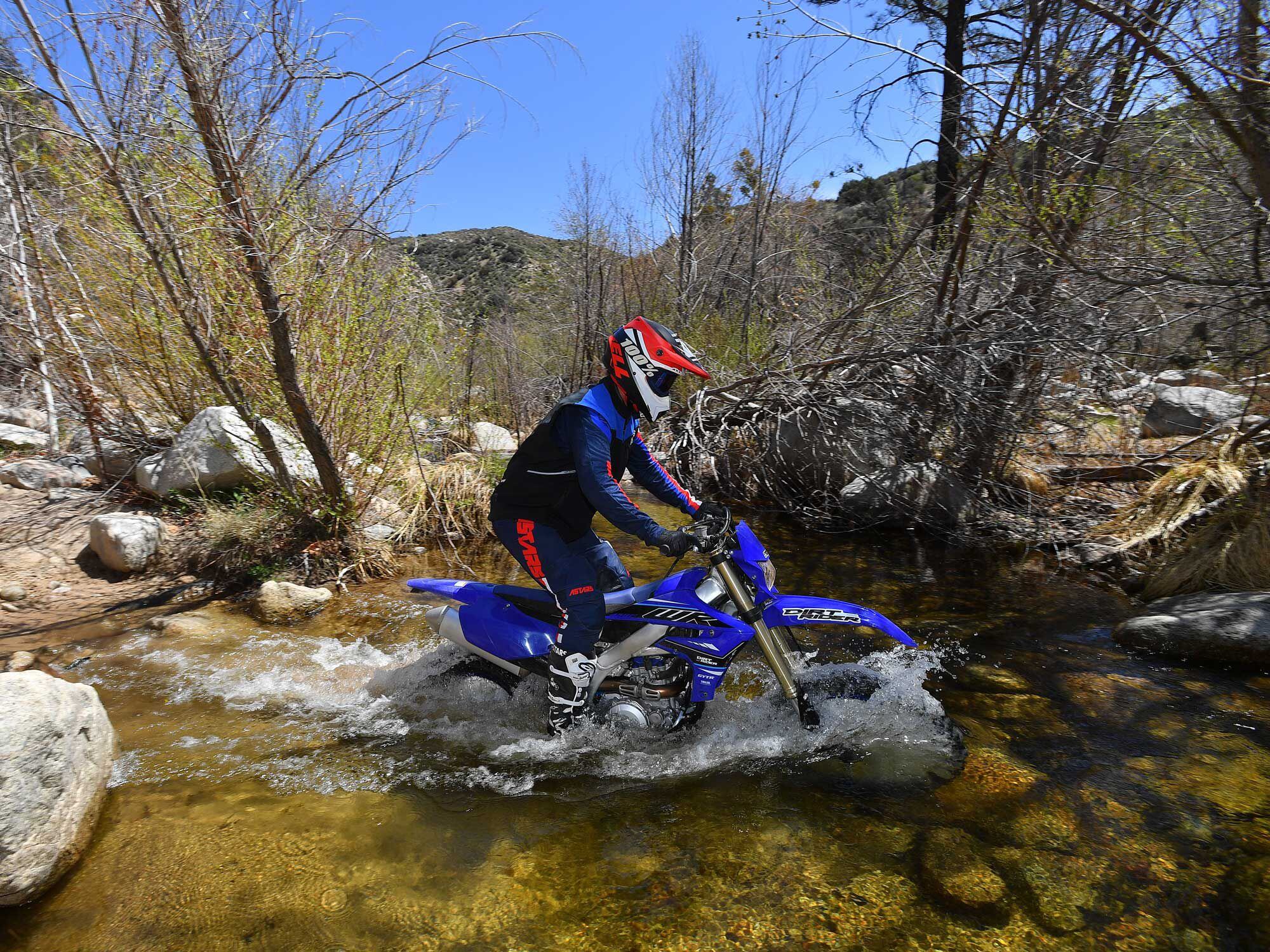 Yamaha’s WR450F gives you near-motocross levels of power with off-road usability.