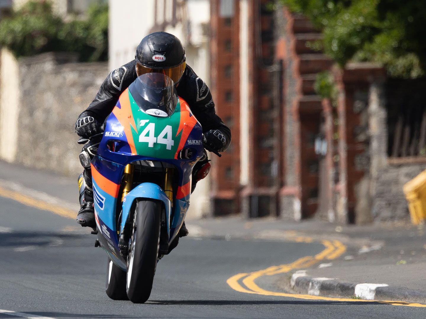 American Pete Murray on his Kawasaki Ninja 650 roaring through Kirk Michael to a strong finish.