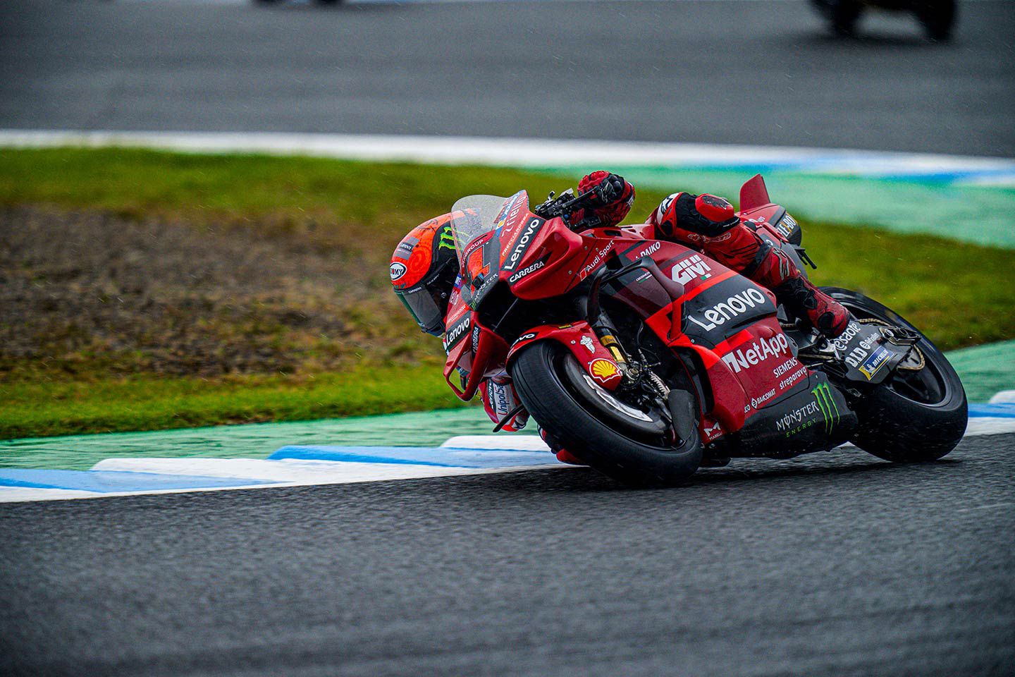 Francesco Bagnaia kept his point loss to a minimum, finishing second behind Martín.