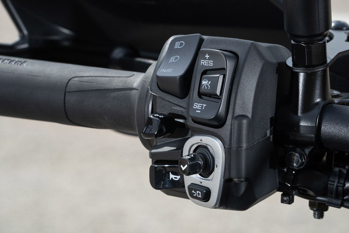 Yamaha’s new joystick and revised left-bar-mounted control pod greatly simplify menu navigation.