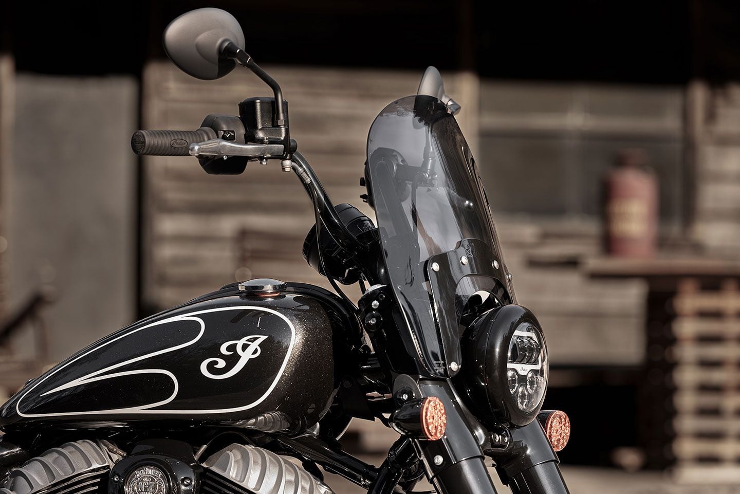 The tinted Klock Werks Flared Deflector adds a bit of function and subtle style up front.