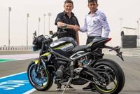 steve sargent triumph motorcycles and carlos ezpeleta unveil street triple rs