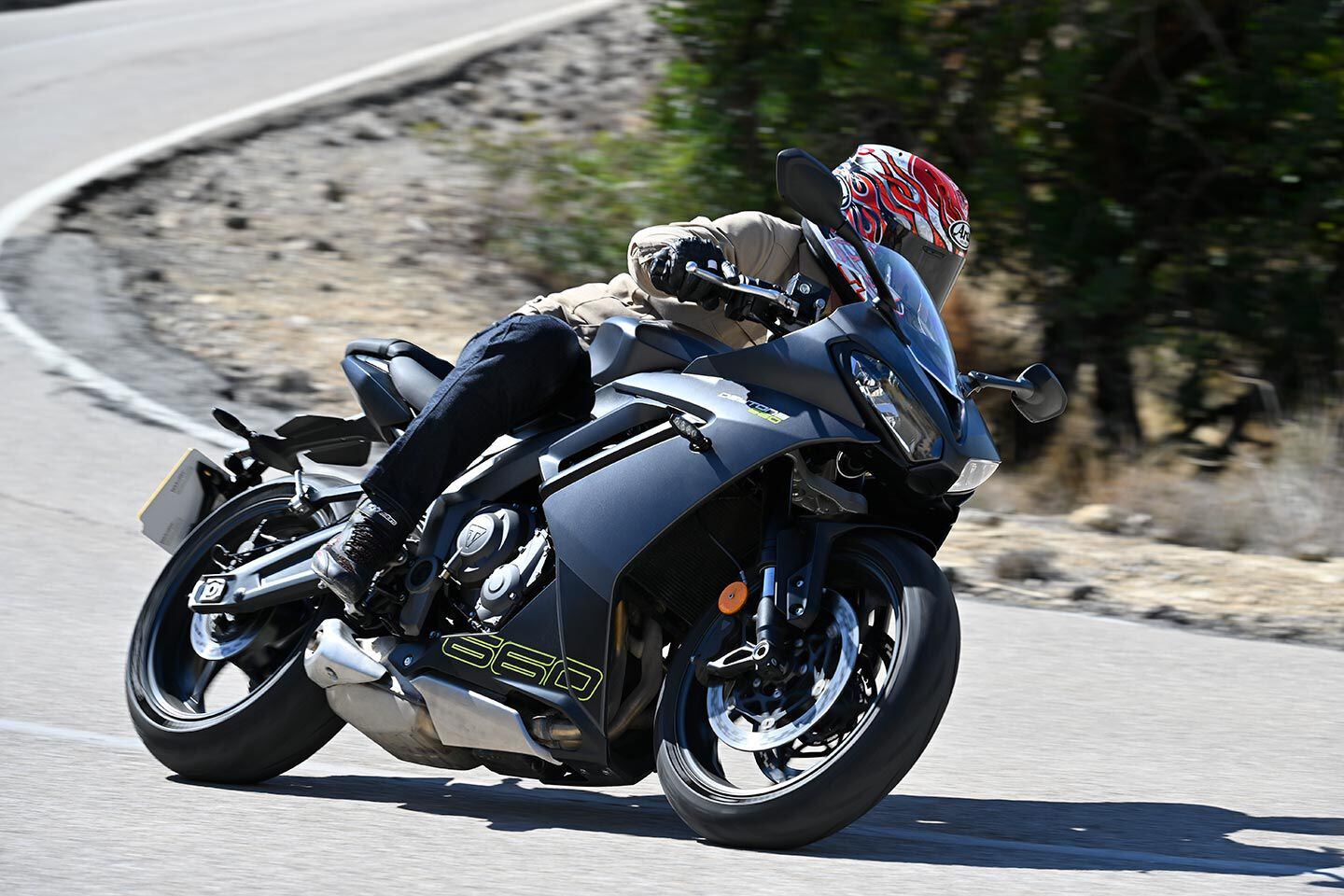 The Daytona 660 is fun and responsive without being harsh or unforgiving.