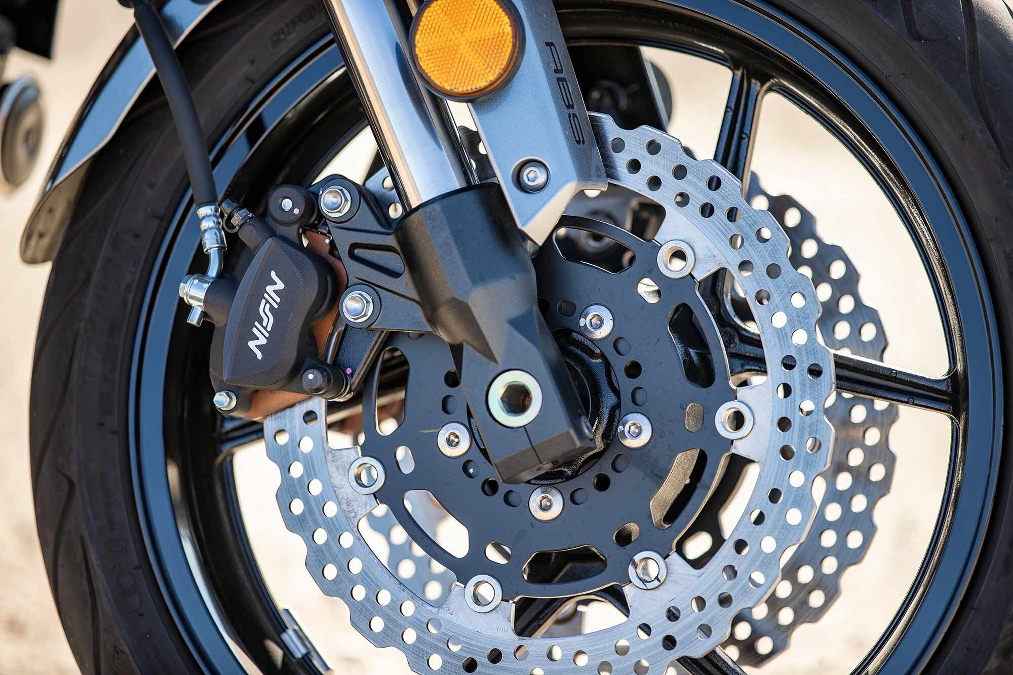 There’s little to worry about when it comes to braking. The two 300mm petal discs performed very well.