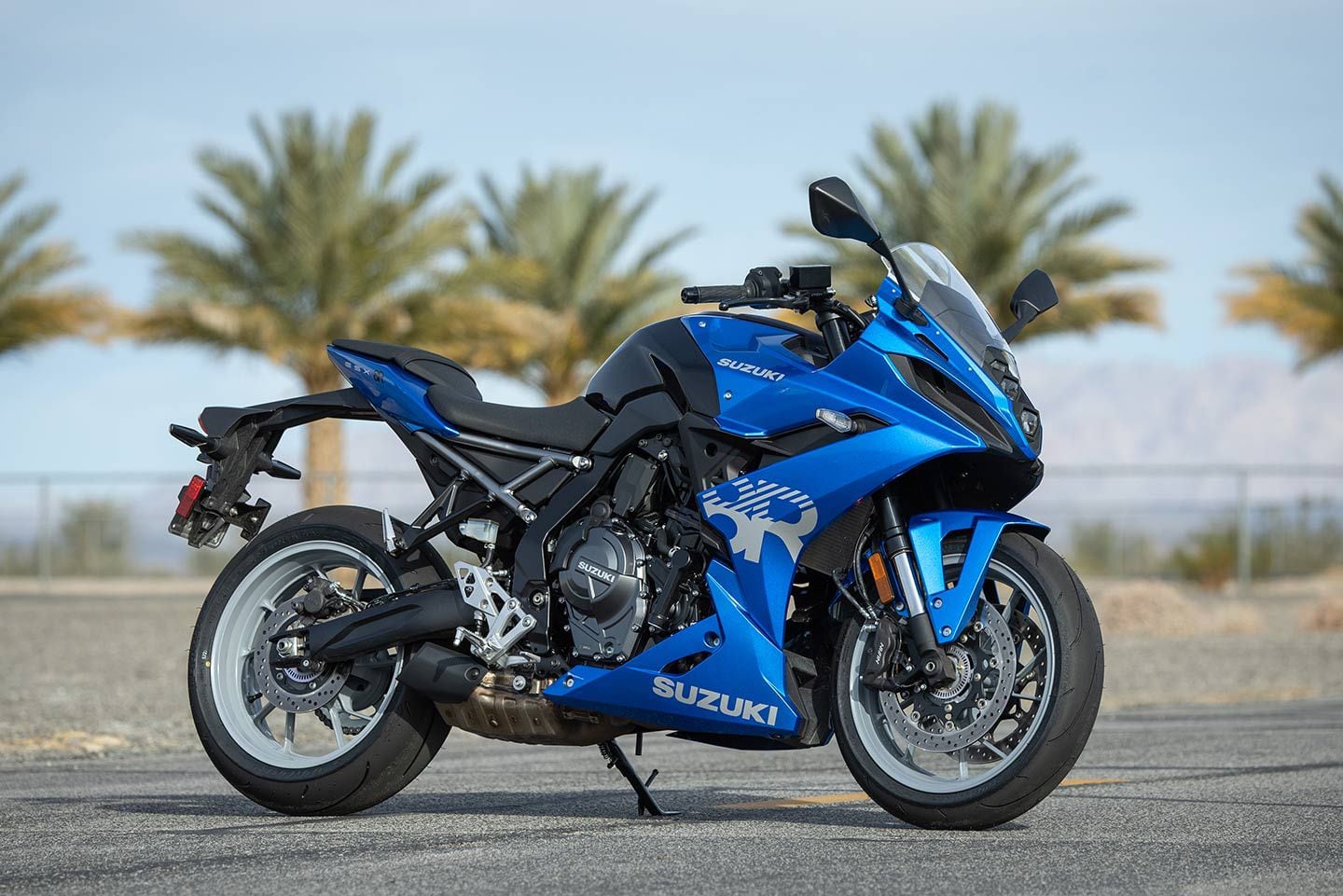 2024 Suzuki GSX-8R in blue.