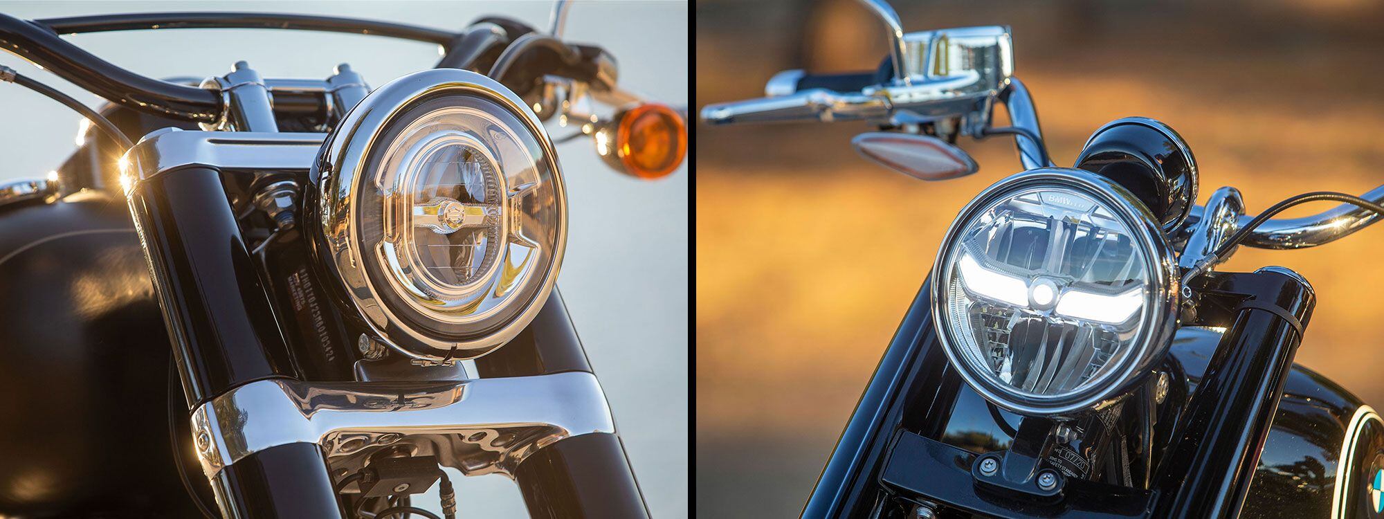 Classic-looking chrome bezels on round headlights belie modern technology inside.