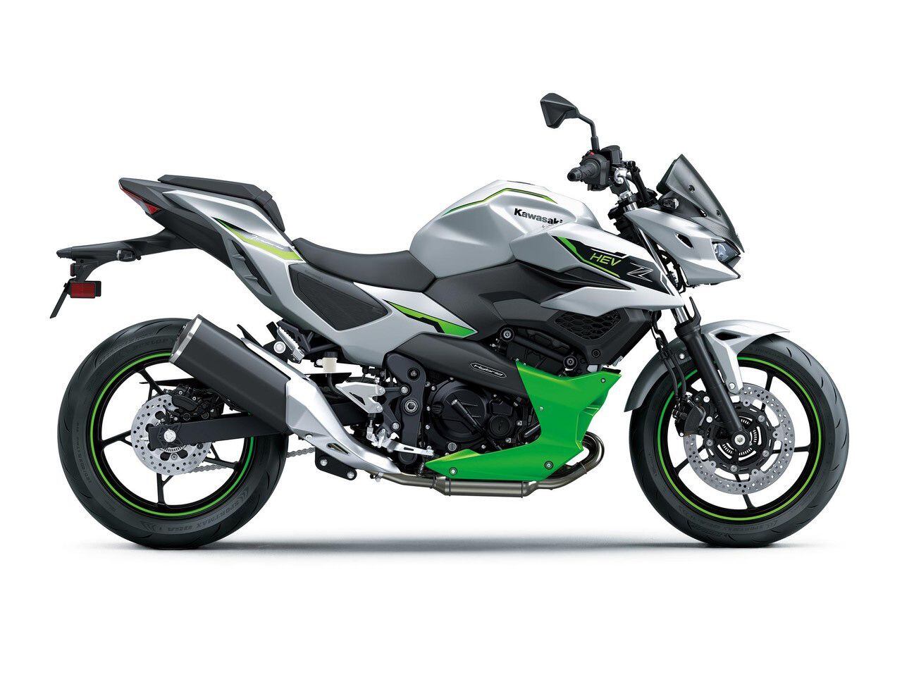 From the side view you can see the Z7’s tall handlebars and relaxed riding position.