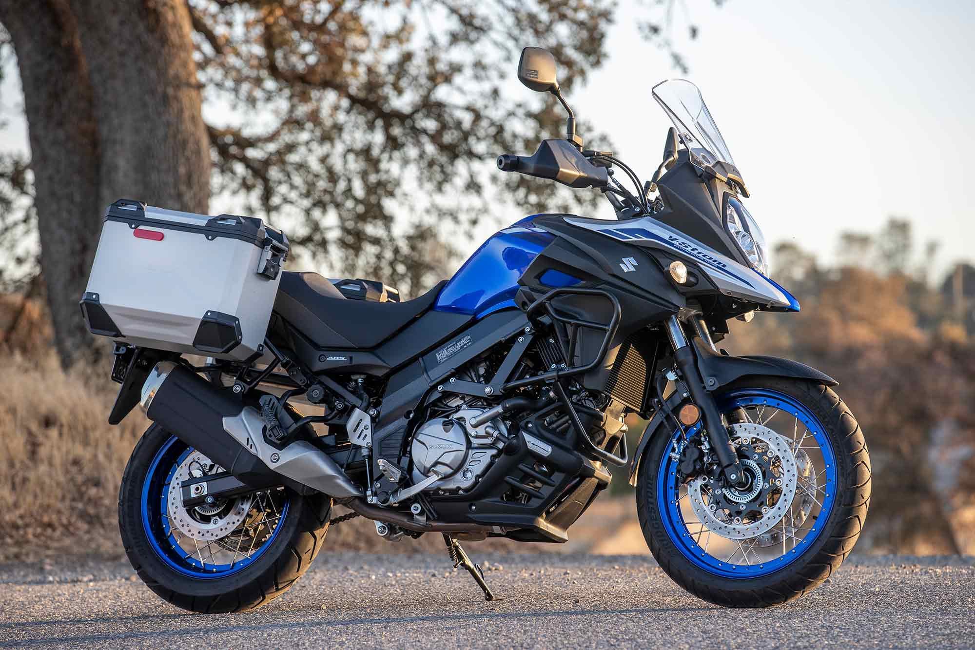 Flexible engine character, comfortable ergonomics, and steadfast reliability have long made the V-Strom 650 a great option when practical performance is a deciding factor. XT Adventure models add 37L quick-release aluminum panniers, engine crashbars, and handlebar cross-brace.