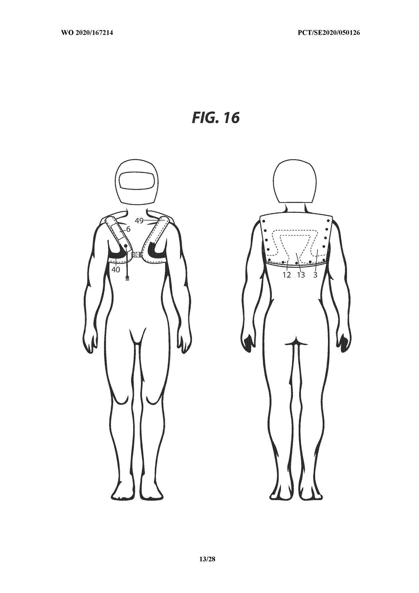This is what the uninflated vest would look like.