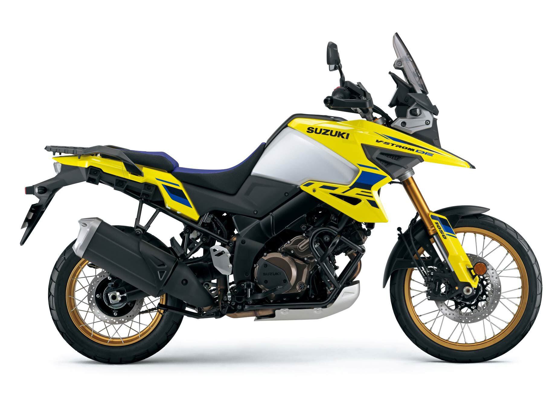 Suzuki’s V-Strom 1050DE gets updates to make it more off-road worthy including updated chassis and a 21-inch front wheel.
