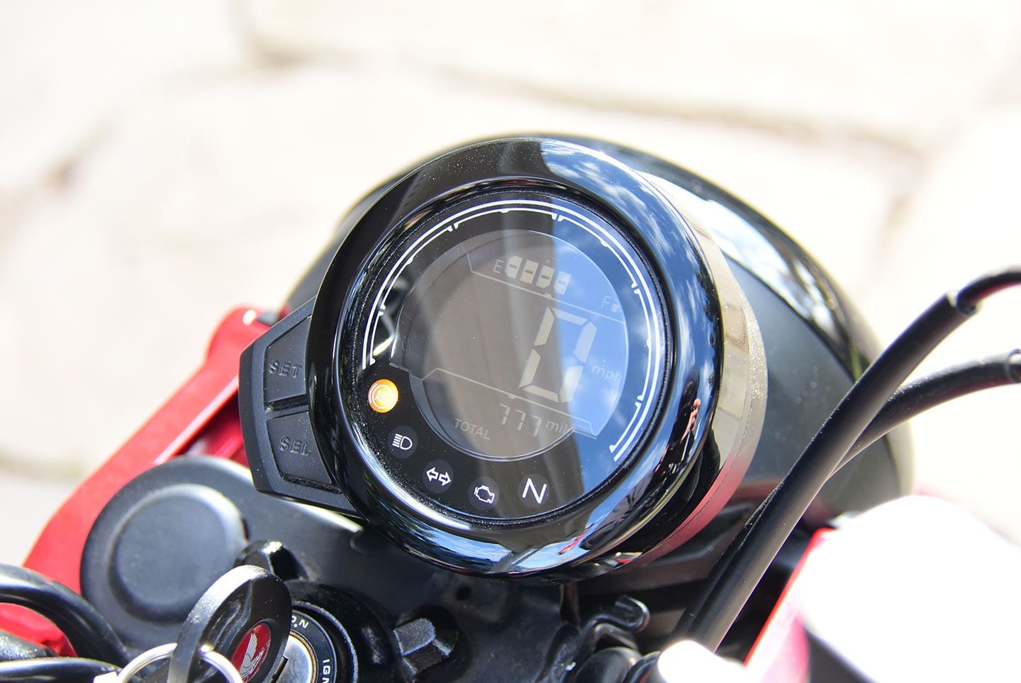 The LCD dash isn’t always the easiest to read, but it provides all the info you really need.