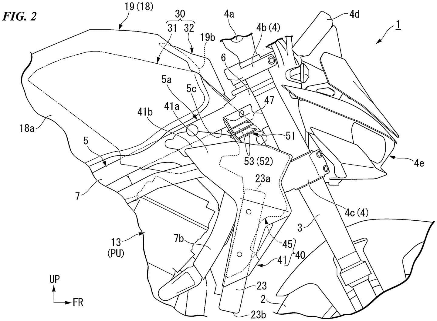 A side view of the intakes location.