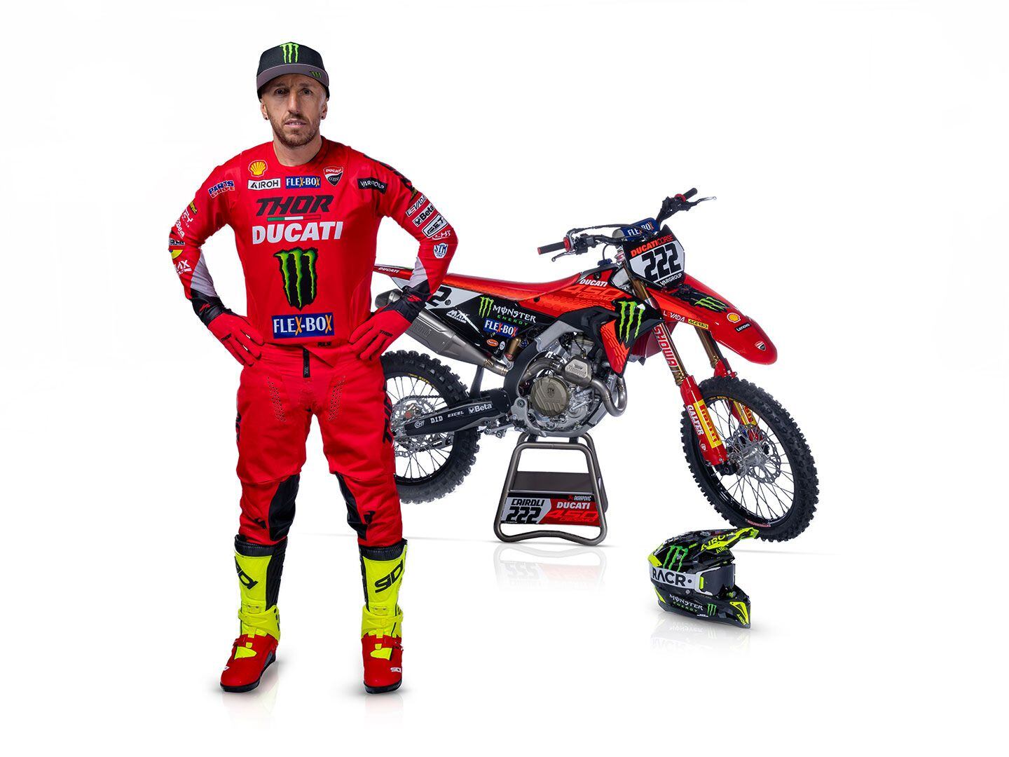 A nine-time MX champ, Cairoli is taking on a new challenge with Ducati Corse and the Desmo450 MX.