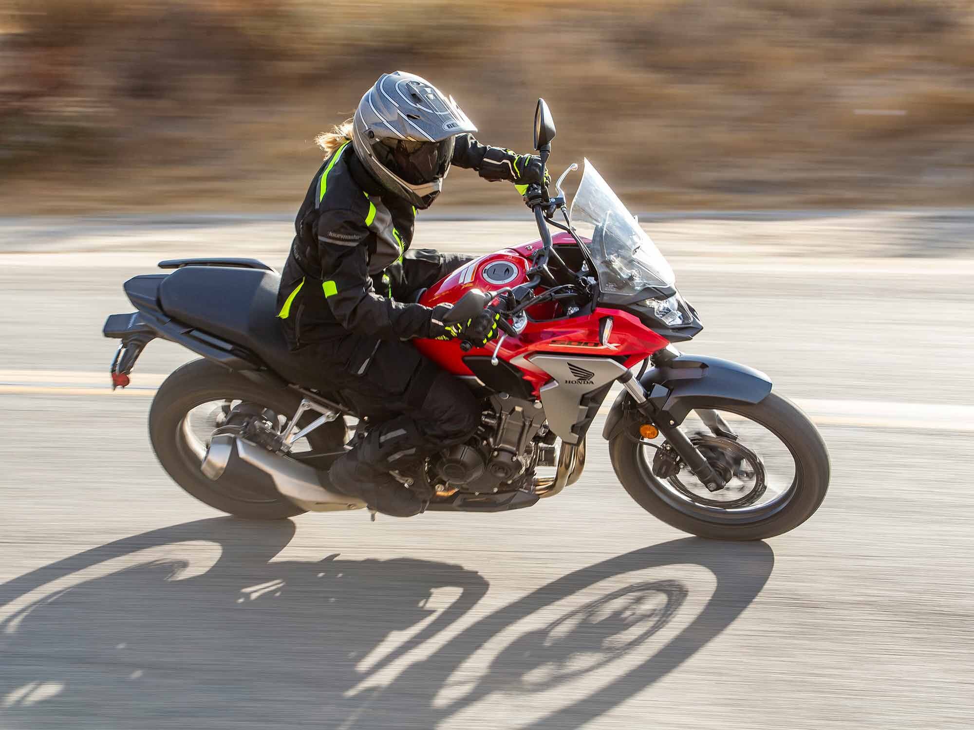 The CB500X’s fuel efficiency is very impressive.