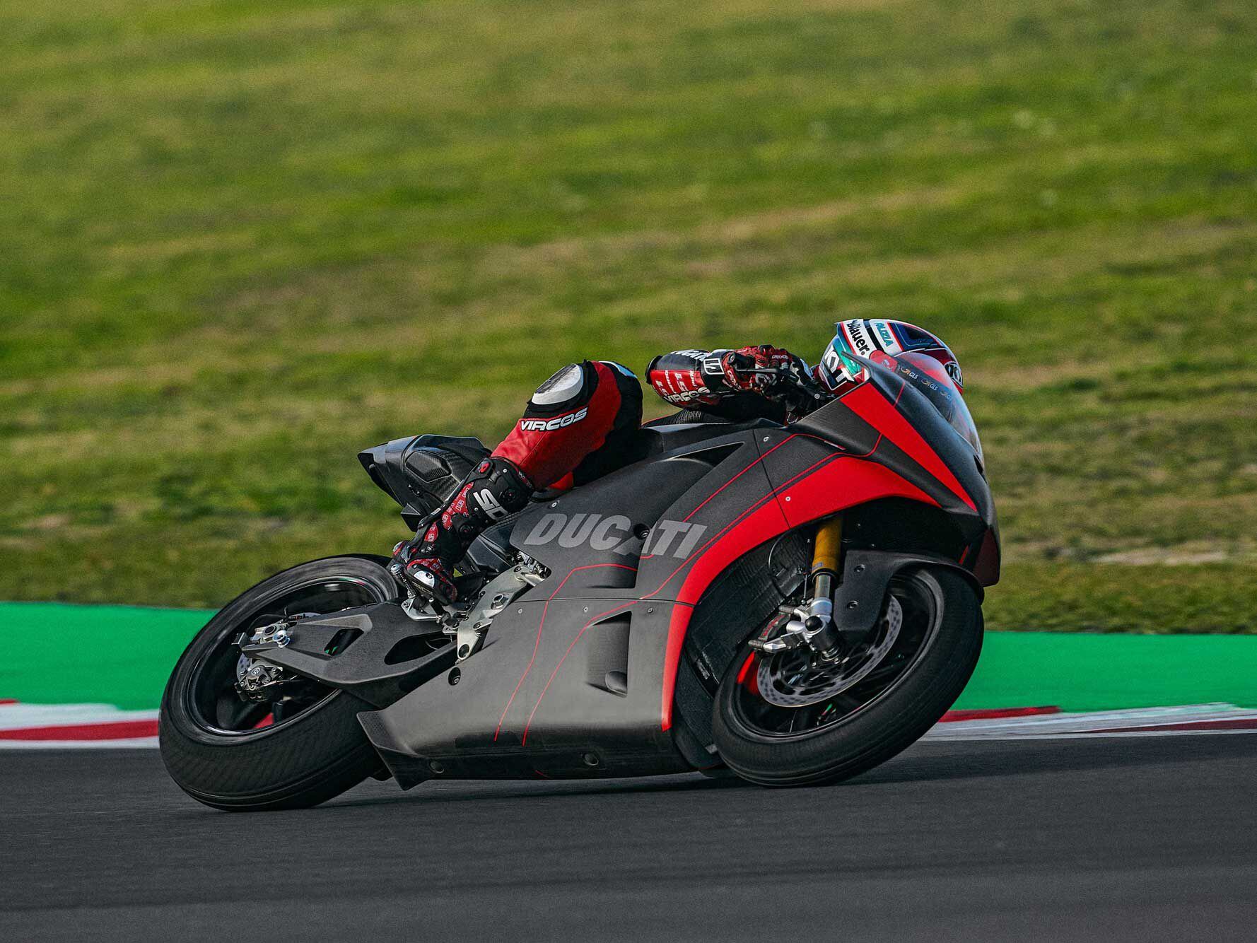 Test riders have come away impressed with the prototype’s balance and similarity to MotoGP bikes.