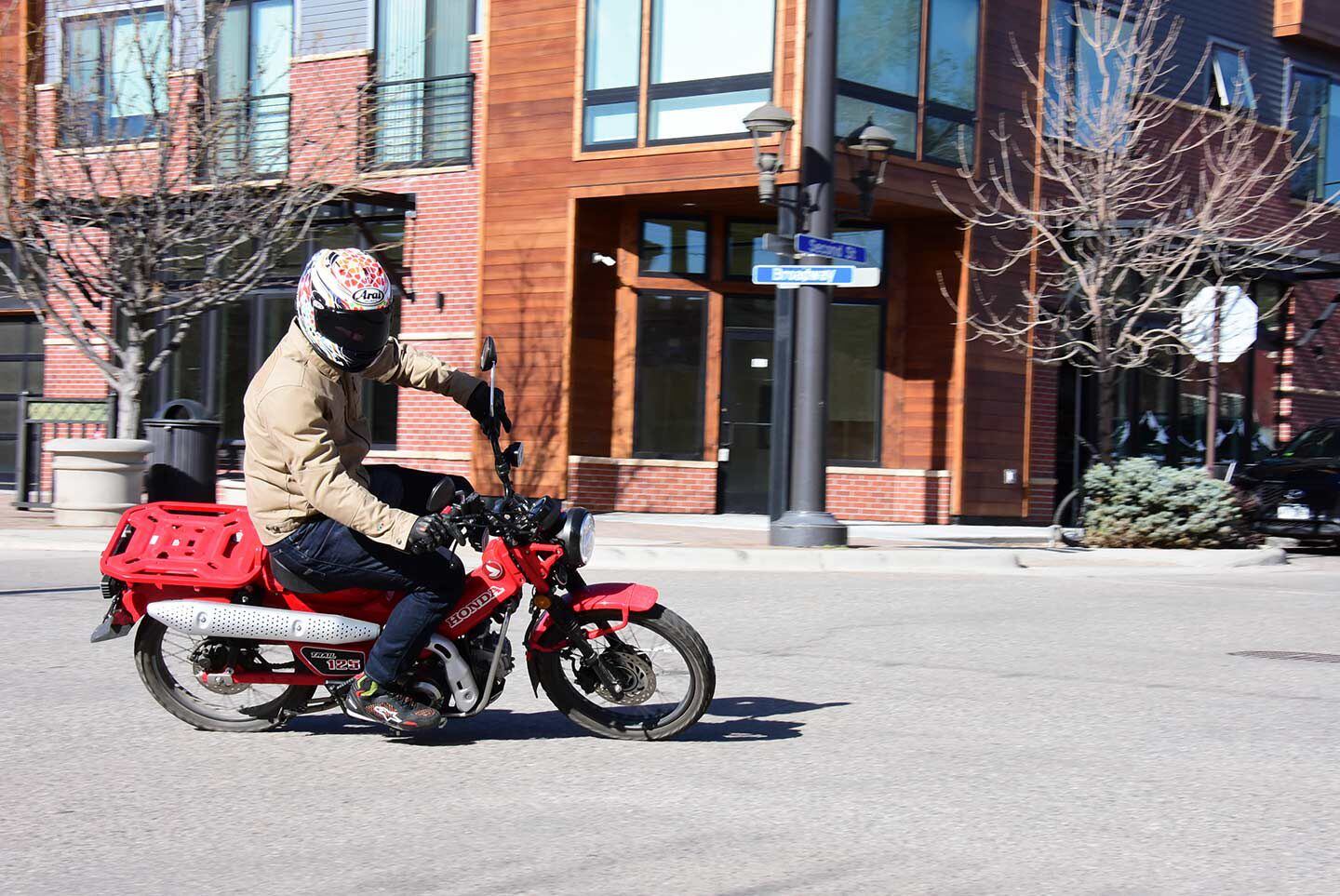 Urban riding is right up the Trail125’s alley.