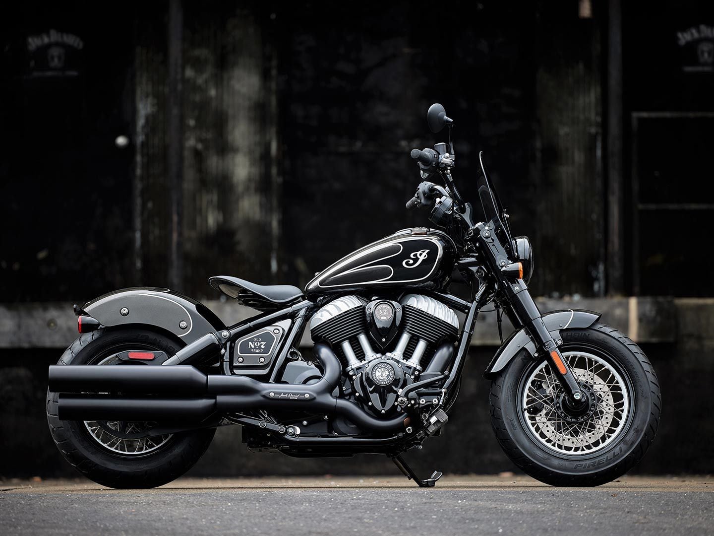 2023 Jack Daniels Indian Chief Bobber Dark Horse is a limited-edition model of the Chief Bobber Dark Horse.