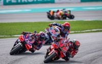 Jorge Martin and Francesco Bagnaia and Marc Marquez at Sepang MotoGP race