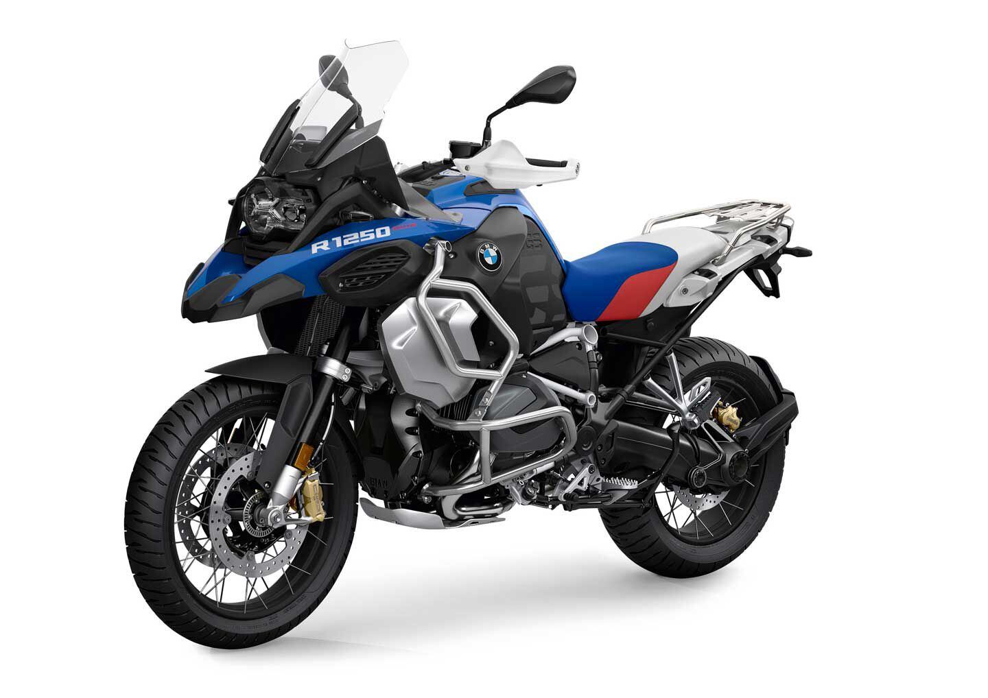 2024 BMW R 1250 GS in Racing Blue Metallic.