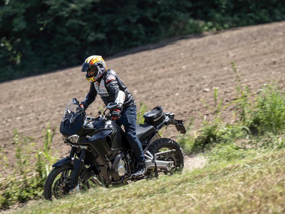 Production Lucky Explorers will have electronic aids tailored for both on- and off-road riding.