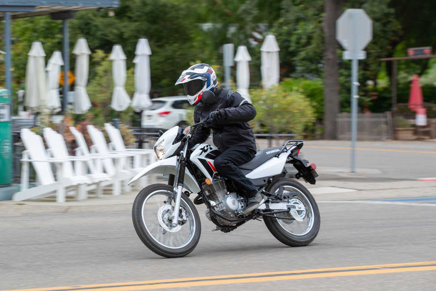 The Honda XR150L comes standard with a utility rack. Did someone say grocery getter?
