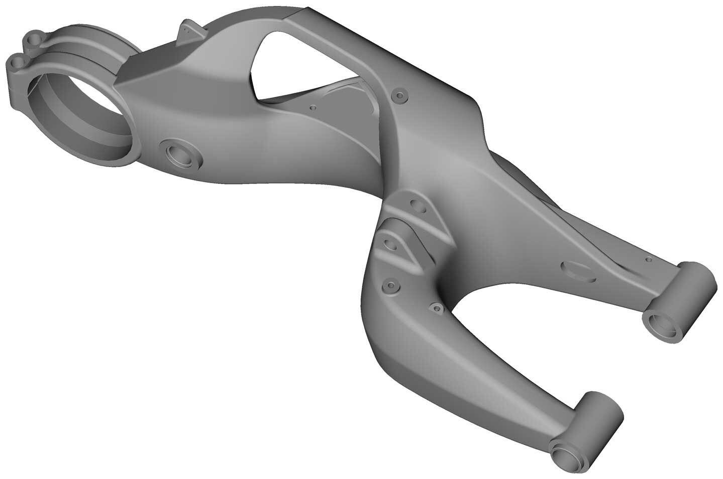The QJMotor 400 design also incorporates a single-sided swingarm, which would fit nicely on a similarly-sized and configured MV model.