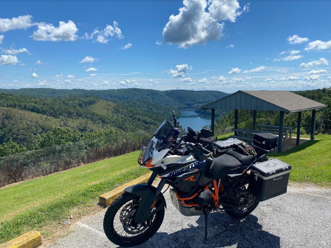 A nice lunch stop at Tallulah Falls in Georgia during my ride to the Say No To Slow school.