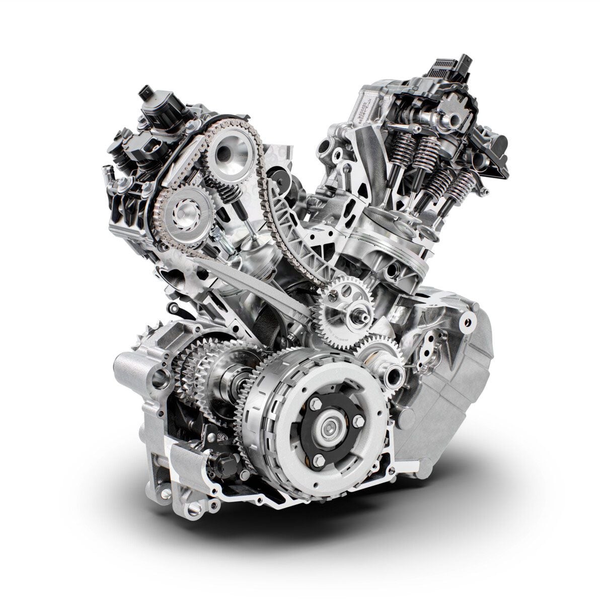 New cylinder heads house a new cam-shift valve train that has two inlet camshaft profiles.