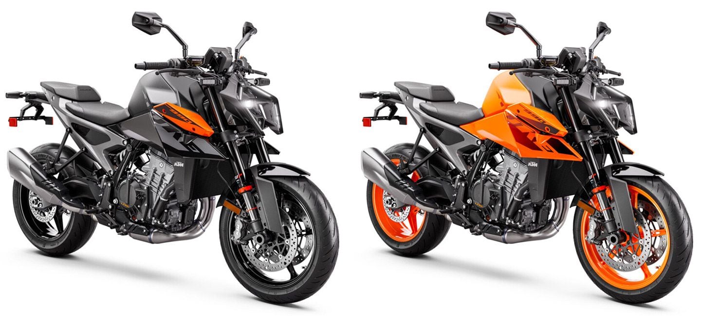 The 2024 990 Duke is available in two color options: KTM orange or black. Stickers are overcoated, which is a nice touch and highlights KTM’s attention to detail.