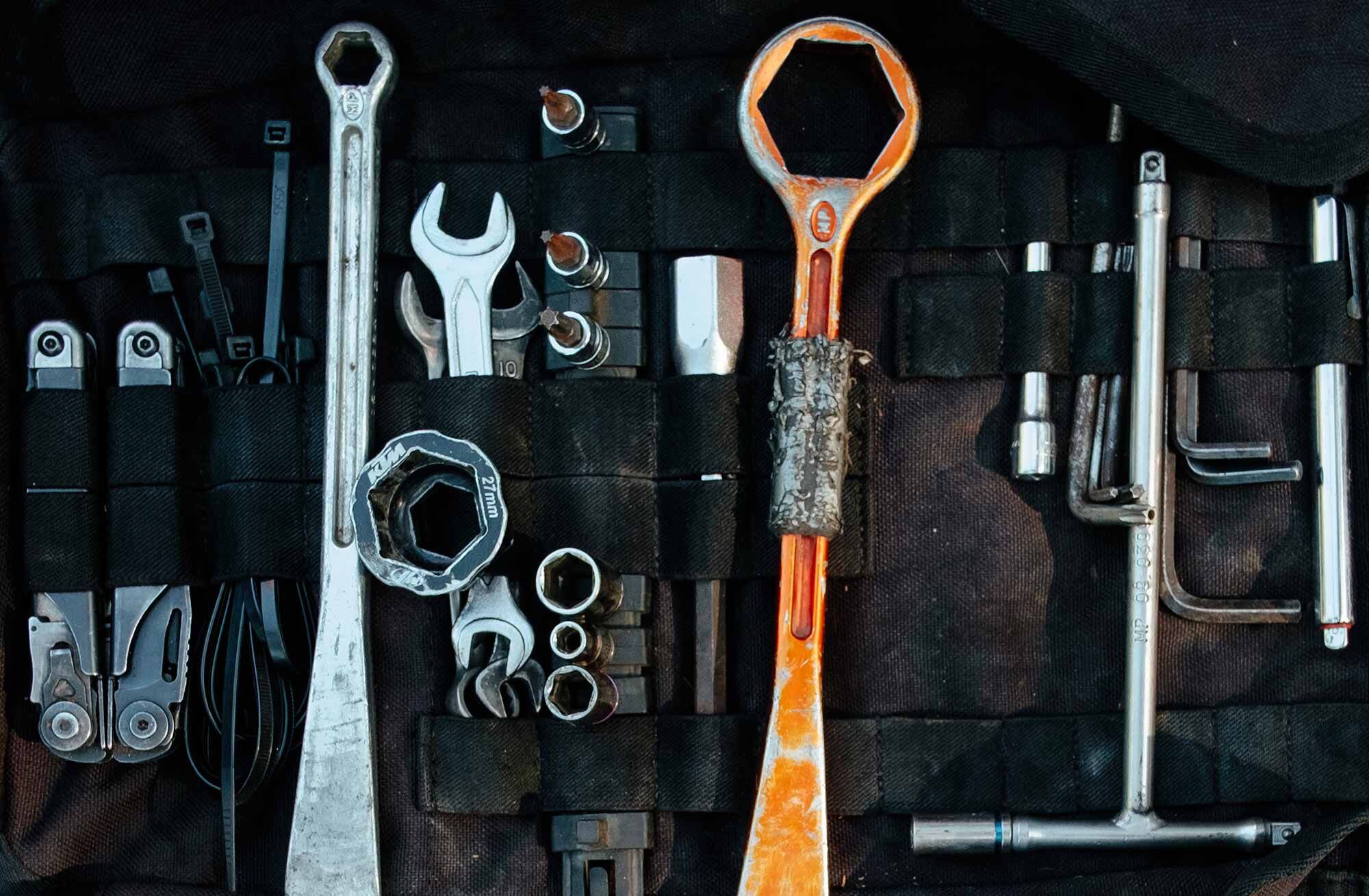 Birch's tool kit has assisted in multiple races and off-road adventures.