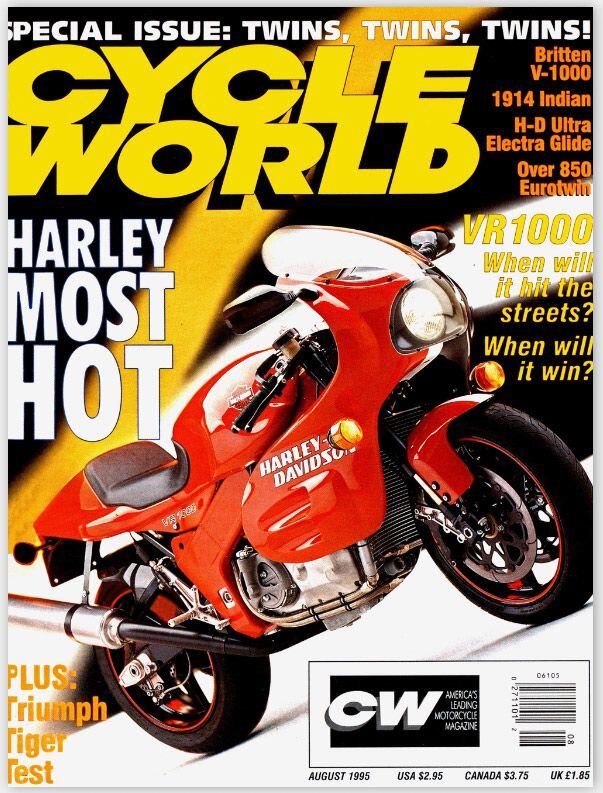 The August 1995 cover of <i>Cycle World</i>.