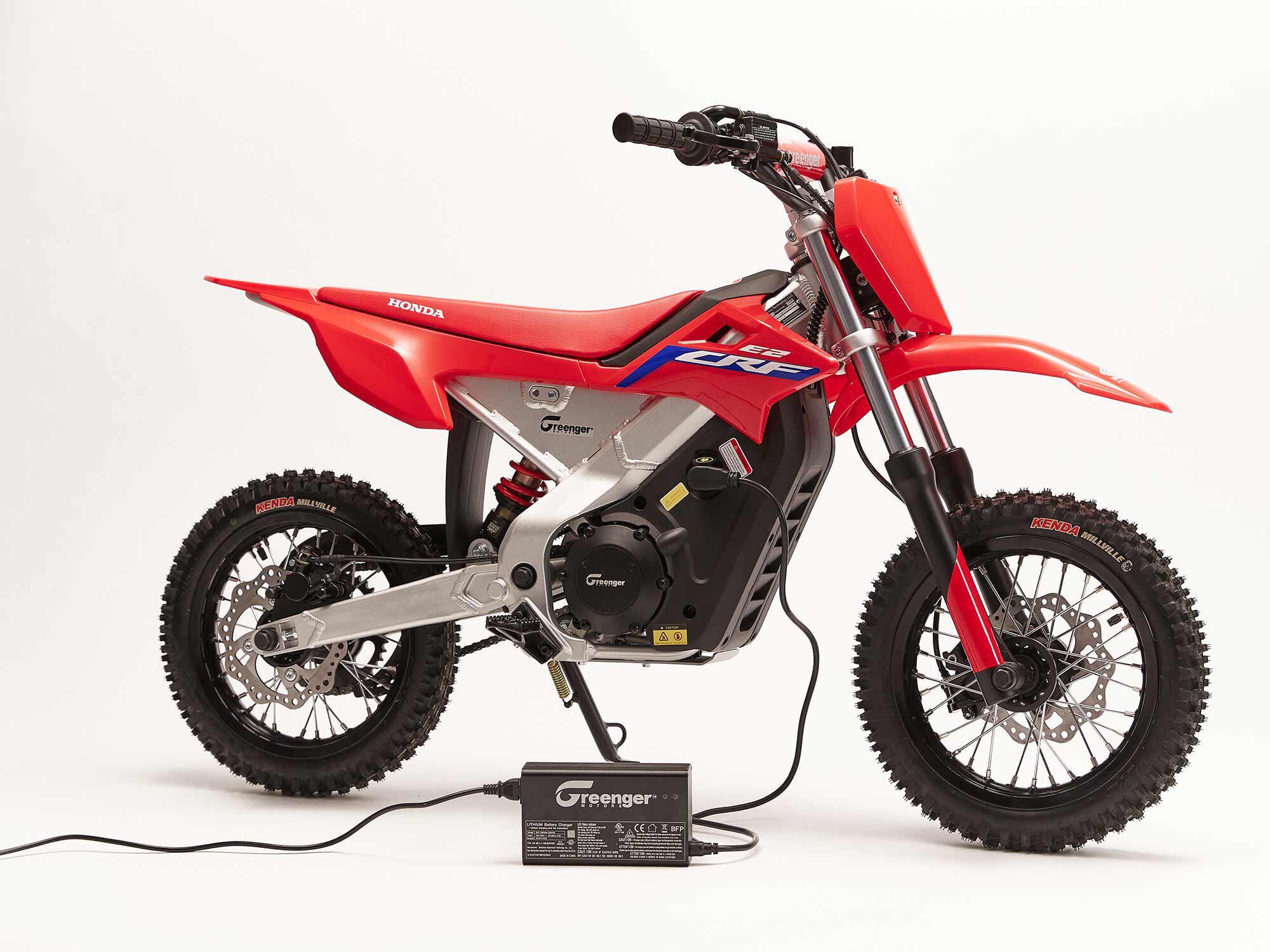 Standard charge time for the swappable lithium-ion battery is four hours on a regular outlet.