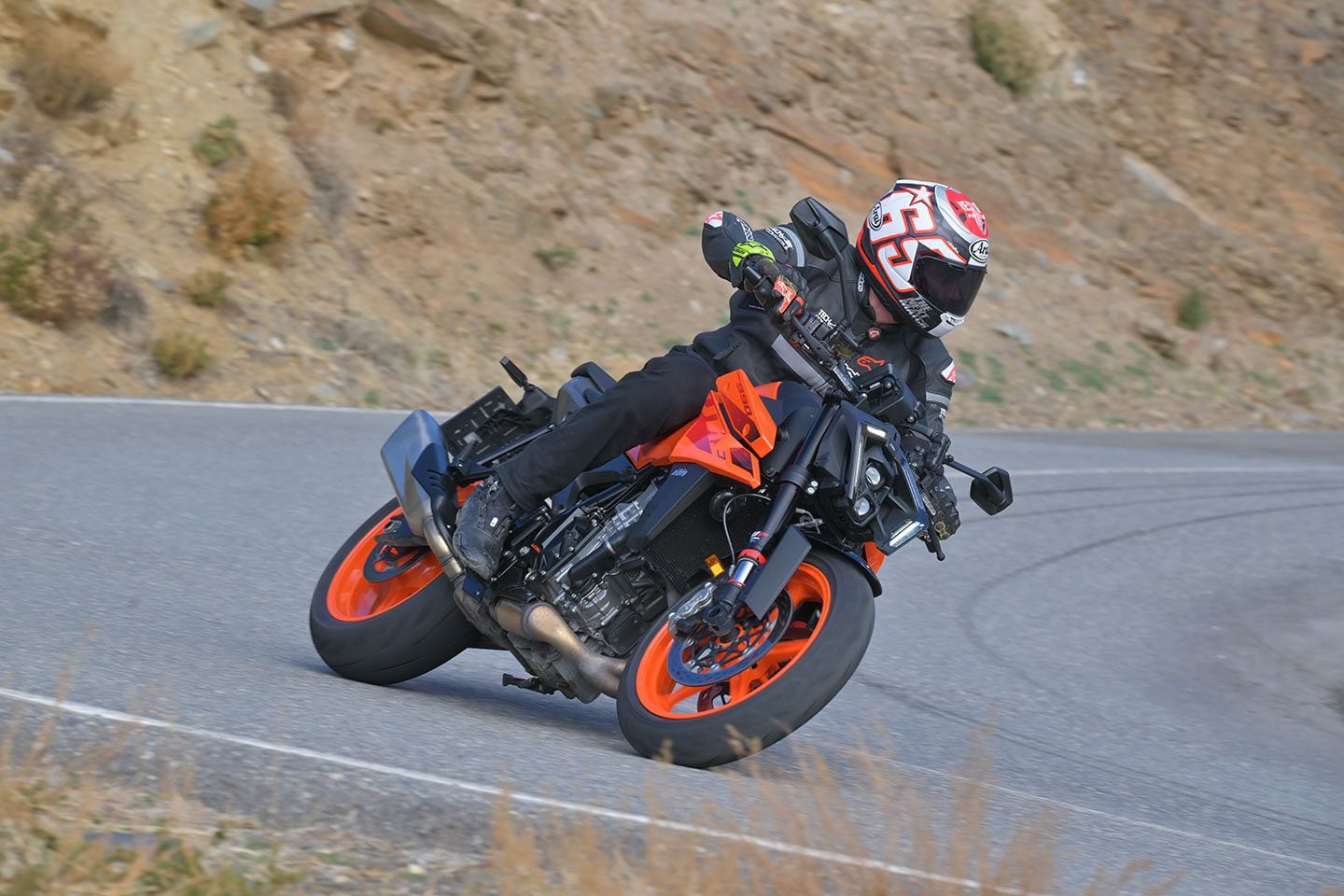KTM doesn’t hide its intentions with the 990 Duke. Yes, there is an added level of stability and an emphasis on comfort, but the bike is still developed for fast, flowing roads.
