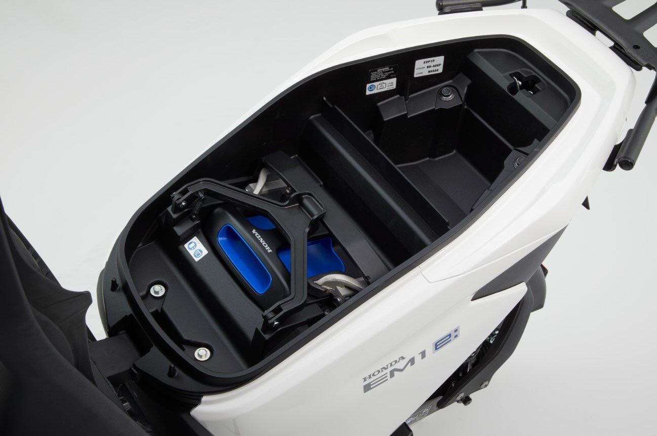 A view inside the battery compartment.